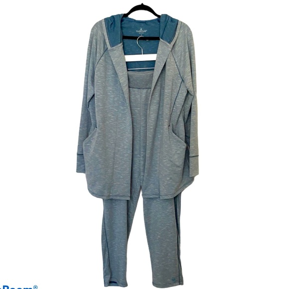 Cuddl Duds Pants - Cuddl Duds River Blue Lounge Set Large